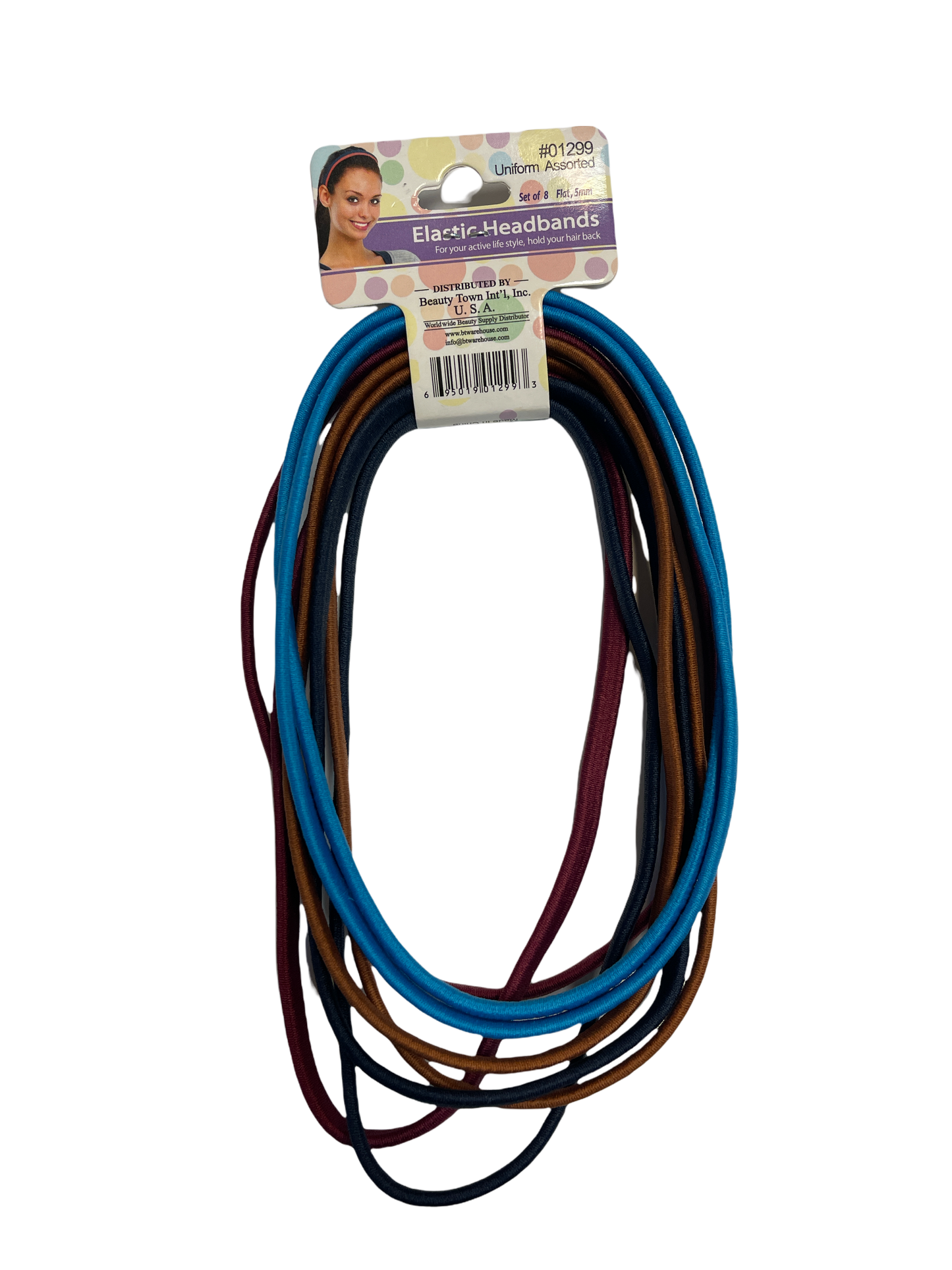 10mm Elastic Flat Head Bands 6pcs