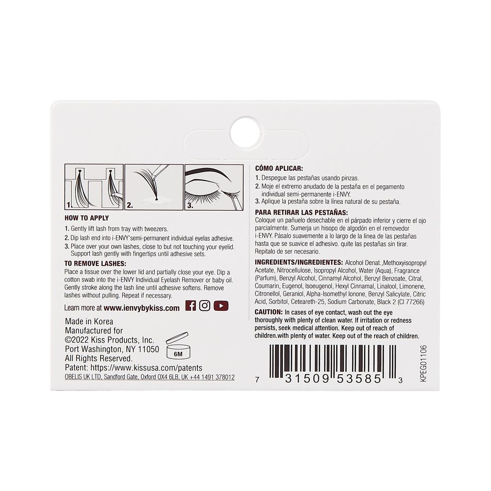 I Envy Long Lasting Individual Eyelash Adhesive - Black