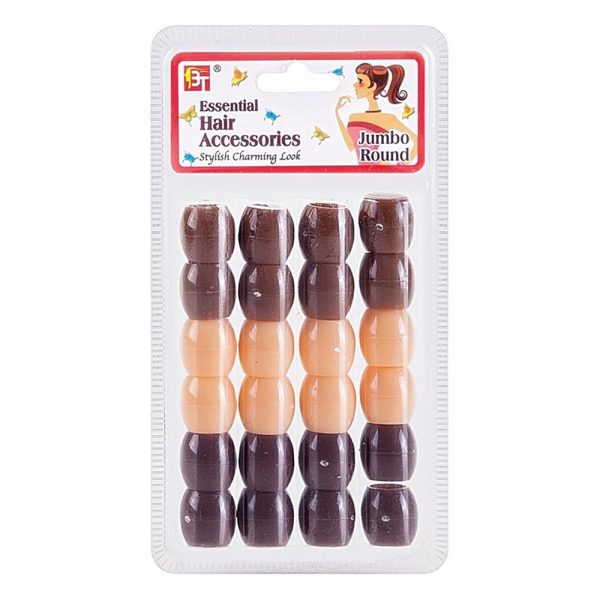 Pony Collection Jumbo Round Beads- Brown Assorted