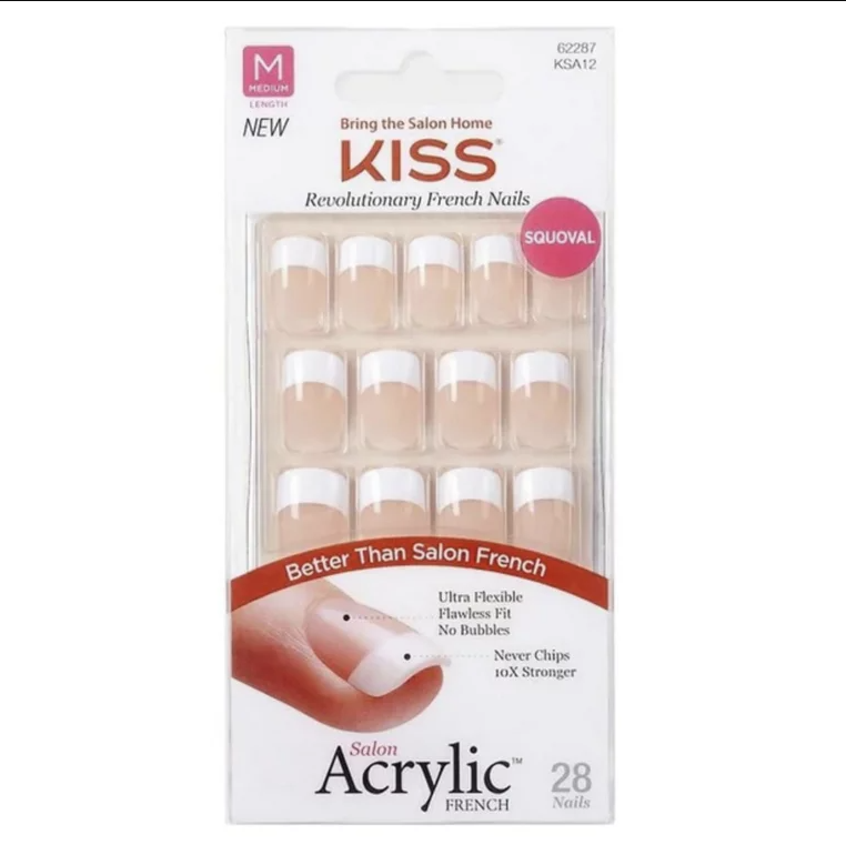 Kiss Salon Acrylic French Kit Press on Nails