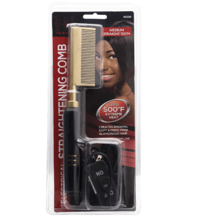 Hot & Hotter Electrical Straightening Comb Medium Straight Teeth