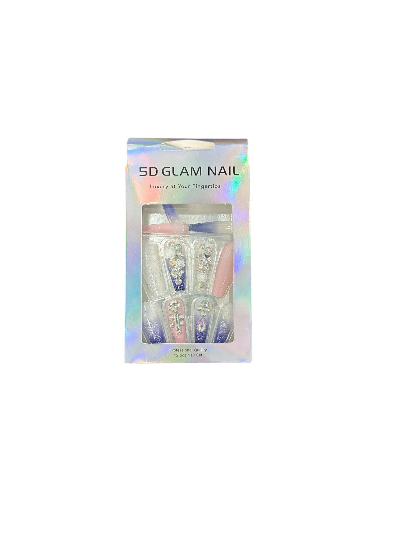 Crystal Collection Pe Glued Press On Nails