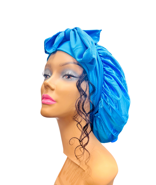 GBS Long Hair Jumbo Satin Silk Tie Bonnet