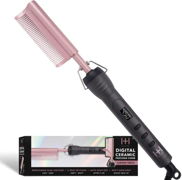 Hot & Hotter Digital Electrical Ceramic Pressing Comb Curved