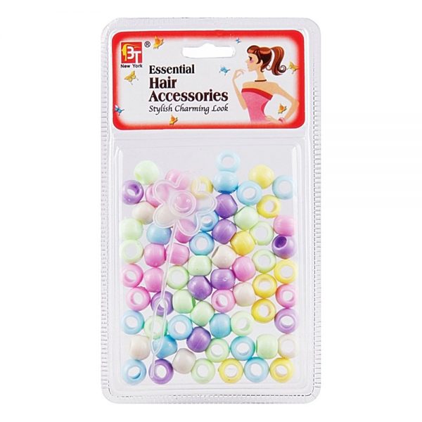 Joy Round Plastic Beads Large Size 50ct White Color