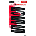 Annie Spring Clips 6 ct - 7cm - Black