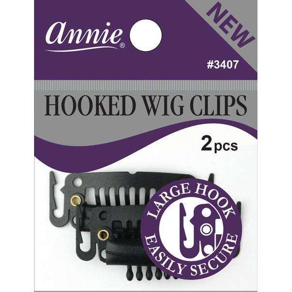 Annie Wig Clips Long Hooked  2Ct