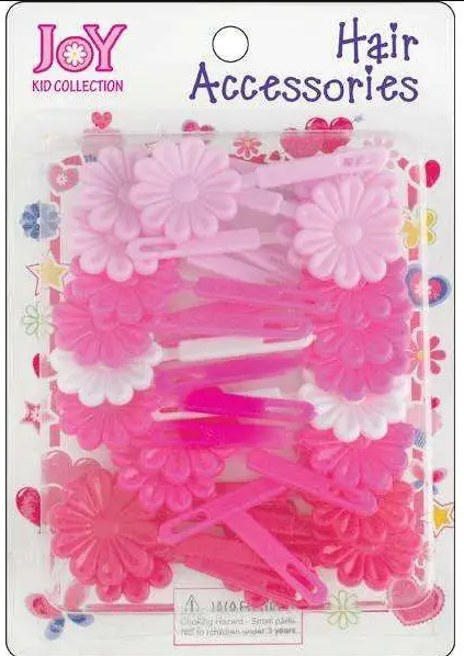 Joy Hair Barrettes Daisy, 10 Count, Assorted Pinks