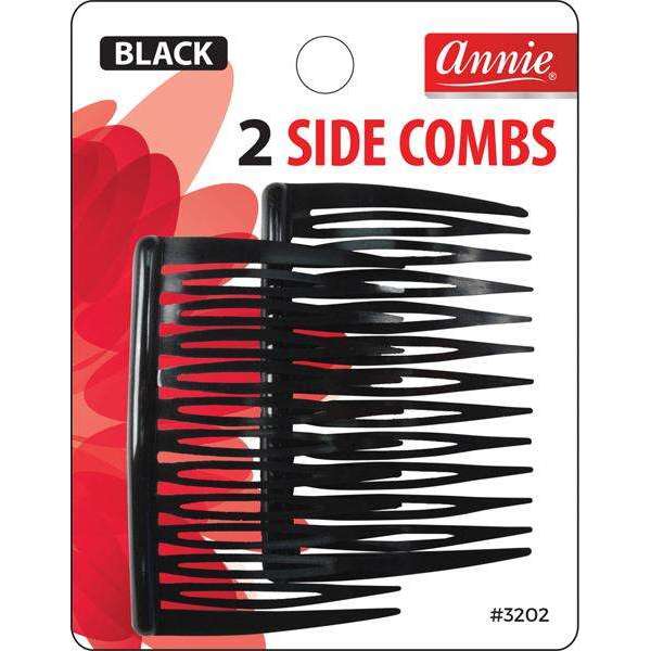 Annie Side Combs 2ct - Black