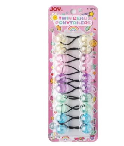 Joy Twin Beads Ponytailers Bobos 10Ct