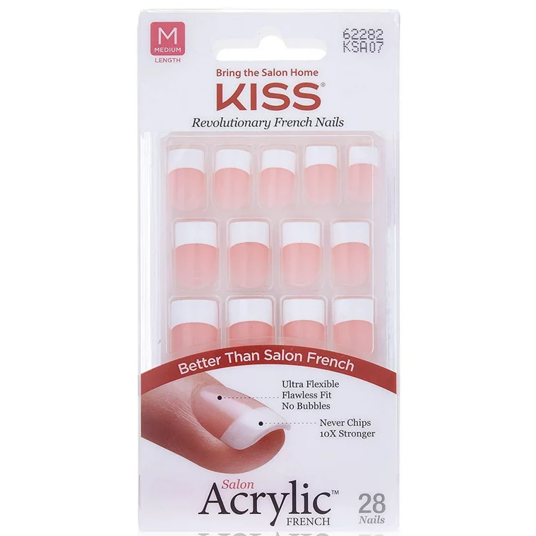 Kiss Salon Acrylic French Kit Press on Nails