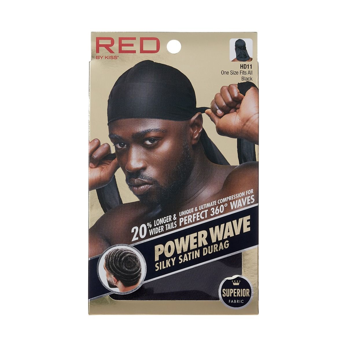 Red by Kiss Silky Durag Black