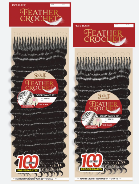 Scarlet Feather Crochet Deep Wave 18"