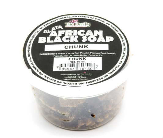 The Purity African Black Soap Chunk 10oz