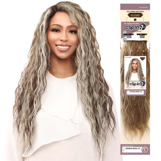 Platino Spanish Wave Human Hair Touch 7pc Clip in - 18"