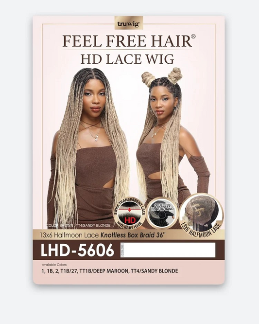 Tru Wig 13x6 Half Moon Lace Box Braids 36"- LHD-5606