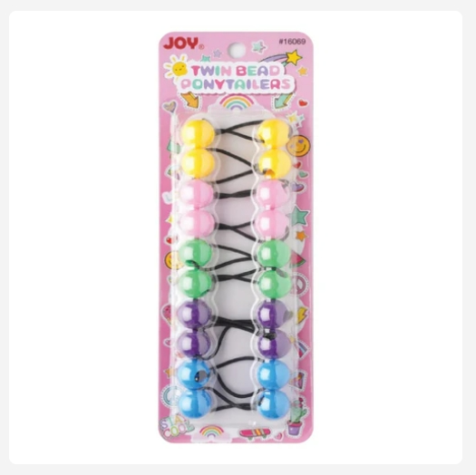 Joy Twin Beads Ponytailers Bobos 10Ct
