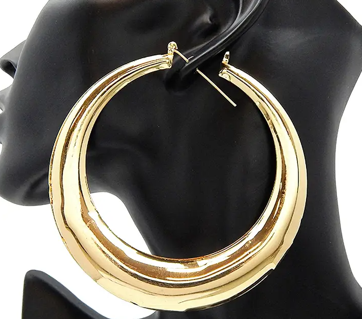 High Polished Circle Hoop Earrings - 4 in.