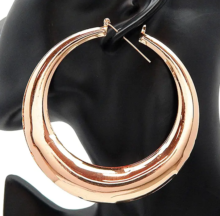 High Polished Circle Hoop Earrings - 4 in.