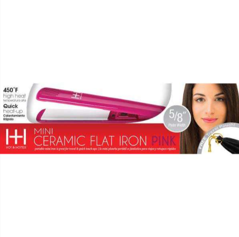 Hot & Hotter Mini Ceramic Flat Iron 5/8" - Pink