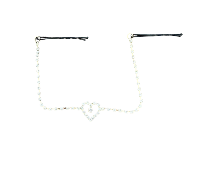 Dangling Heart Rhinestone with bobby pins