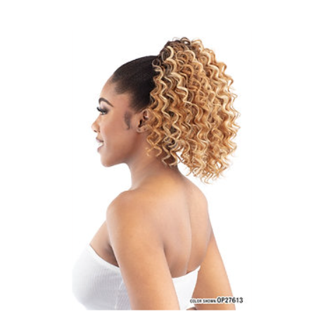 Mayde Beauty Mocha Drawstring Ponytail - Lush Curl 12"