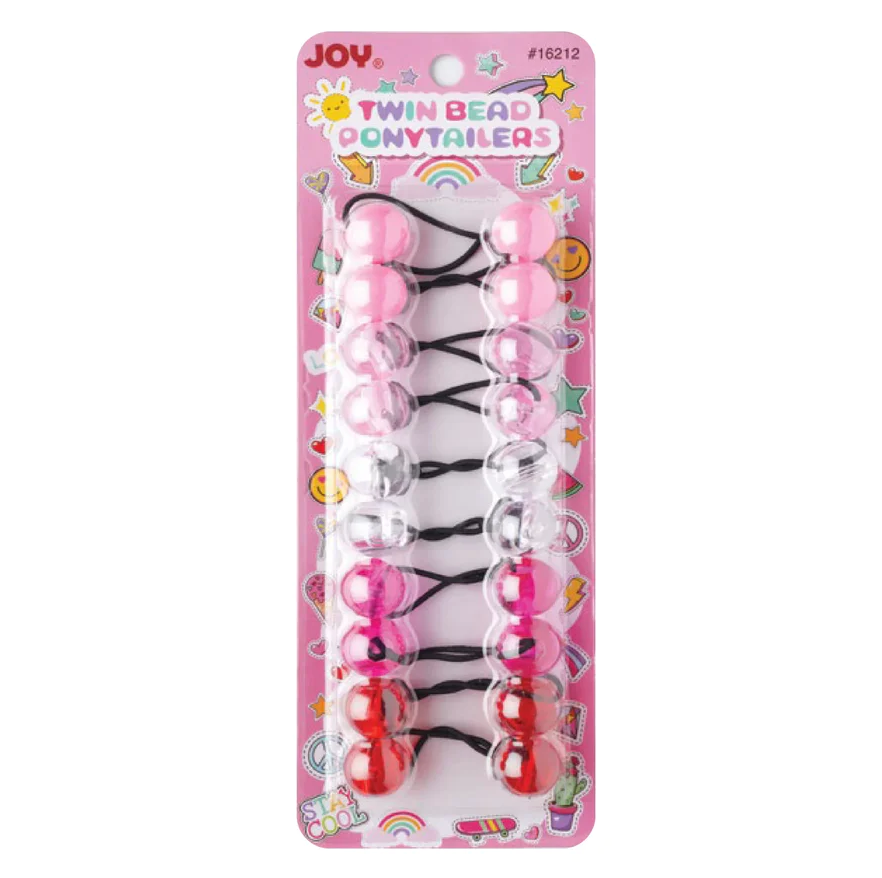Joy Twin Beads Ponytailers Bobos 10Ct