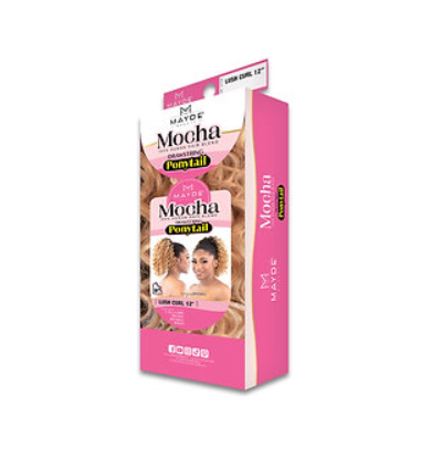 Mayde Beauty Mocha Drawstring Ponytail - Lush Curl 12"